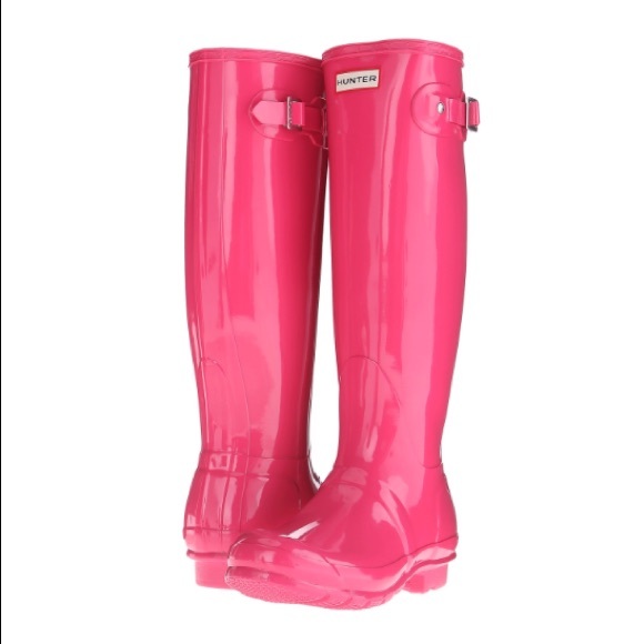 NWT  Hunter Boots Tall Glossy Pink - Picture 2 of 8