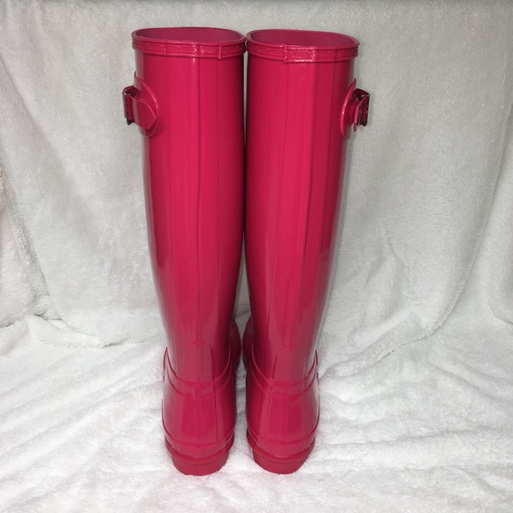 NWT  Hunter Boots Tall Glossy Pink - Picture 5 of 8