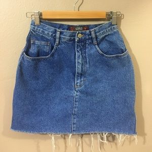 Vintage Cut-off Jean Skirt - 6