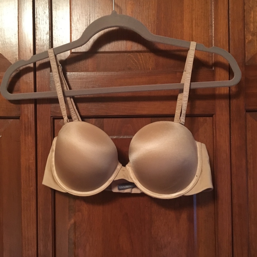Tan multi-way push-up bra