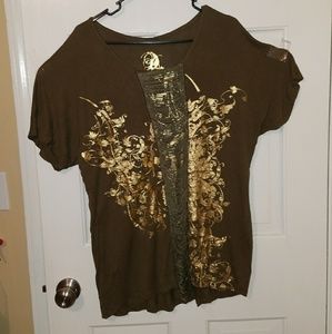 T-shirt with gold design