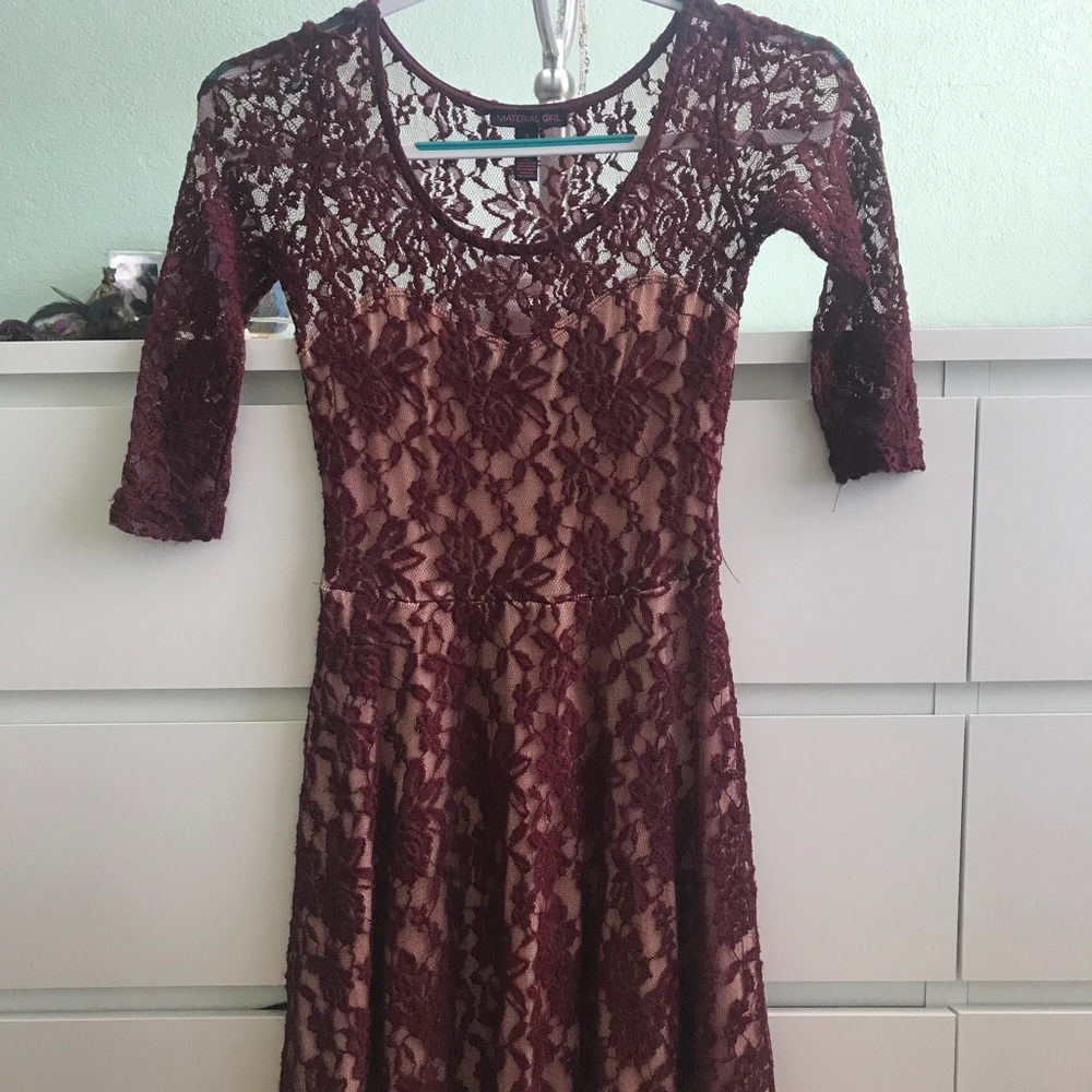 BURGUNDY LACE DRESS