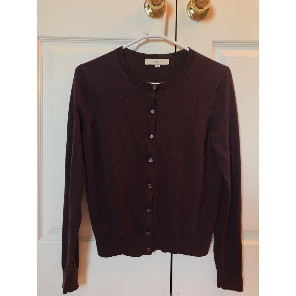 LOFT cardigan burgundy/deep purple,  size M womens