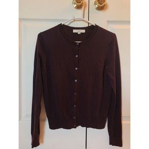 LOFT cardigan burgundy/deep purple,  size M womens