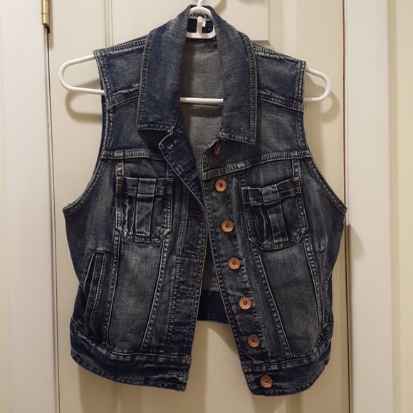 Express Jackets & Blazers - Express denim sleeveless jacket