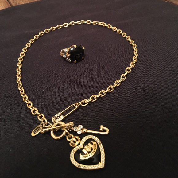 Juicy Couture Jewelry - Juicy Couture Jewelry Gold Color Ring & Necklace