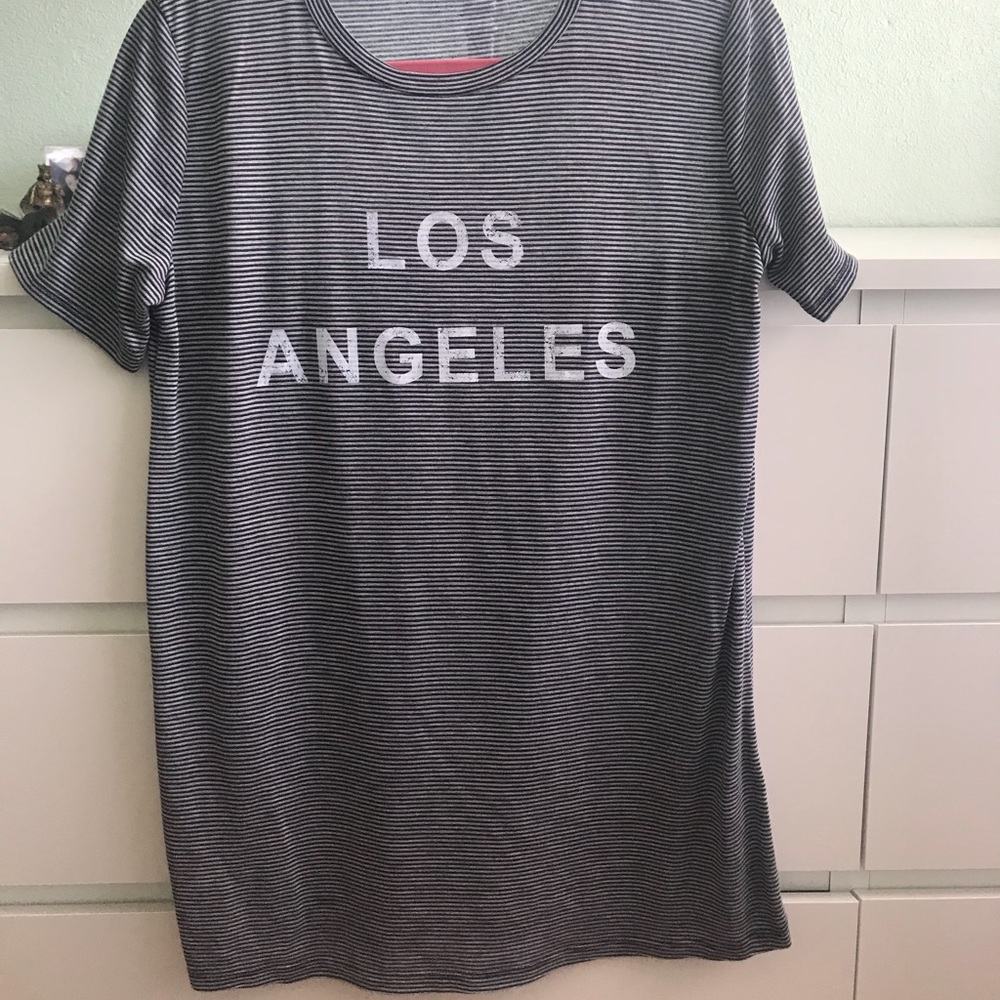 LOS ANGELES STRIPED TEE SHIRT DRESS
