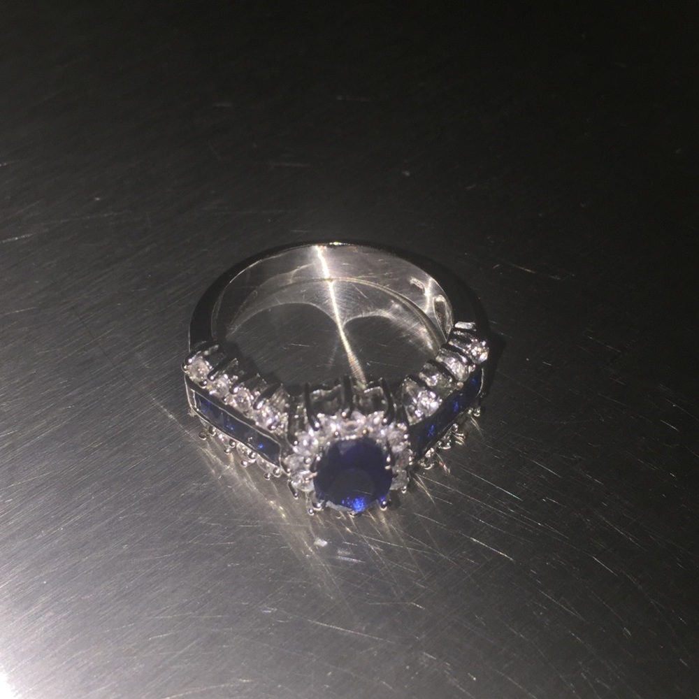 Gold-filled Sterling Silver Sapphire Ring Size 10