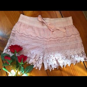 Light pink lace shorts