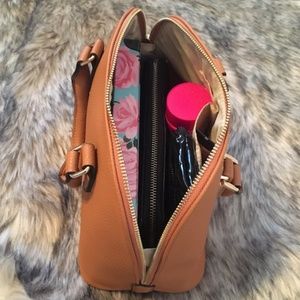 Mini Satchel Handbag w/ Shoulder Strap (Khaki)