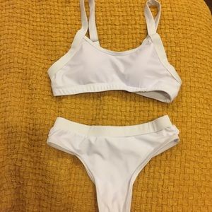 White sporty bathing suit