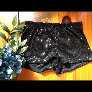 Black sequin shorts