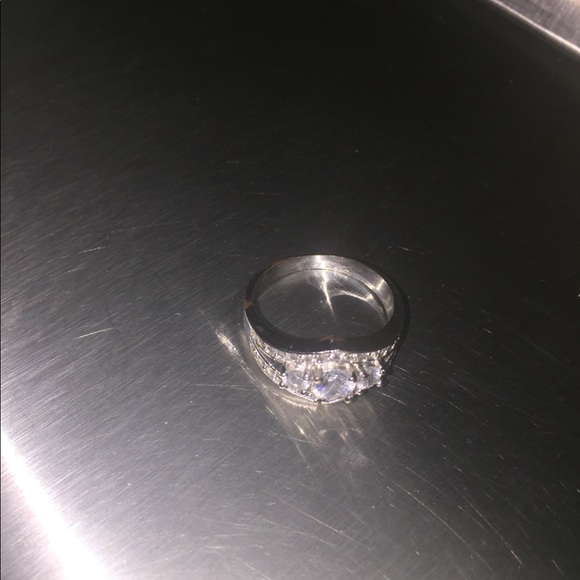 Gold-filled Silver Plated CZ Engagement Ring Sz 10 - Picture 1 of 2