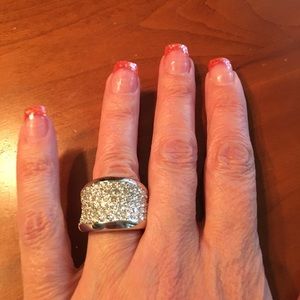 Camille Lucie ring . Rhodium metal . Very nice