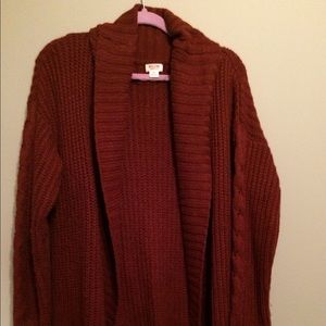Burgundy Merona chunky cable sweater