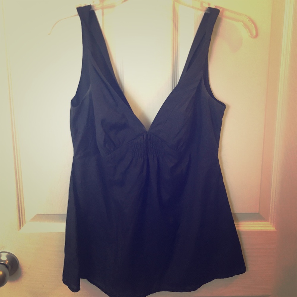 Deep V silk tank