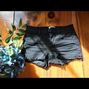 Black jean shorts