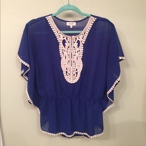 Blue sheer top
