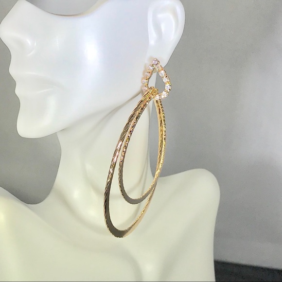 Jewelry - Pear shaped double hoop earrings