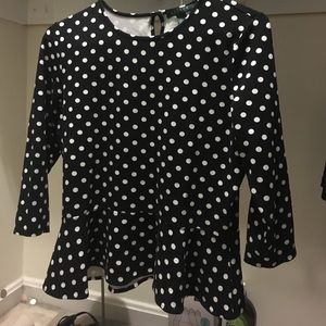 Polka dot peplum top