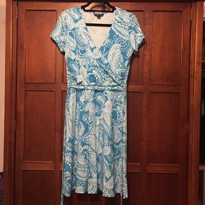 EUC Lands End faux wrap dress