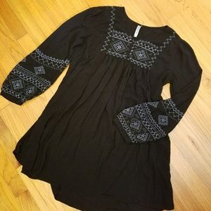 Embroidered flowy boho shirt/dress