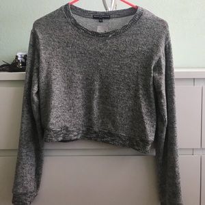 GREY HEATHER BRANDY MELVILLE CROP SWEATER