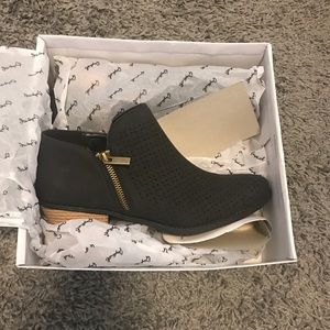 Black zipper booties