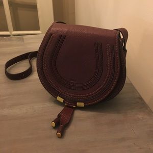 Chloe Mini Marcie Bag in Maroon