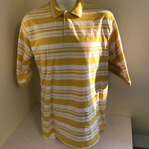 Sean John yellow and white striped polo 3XL