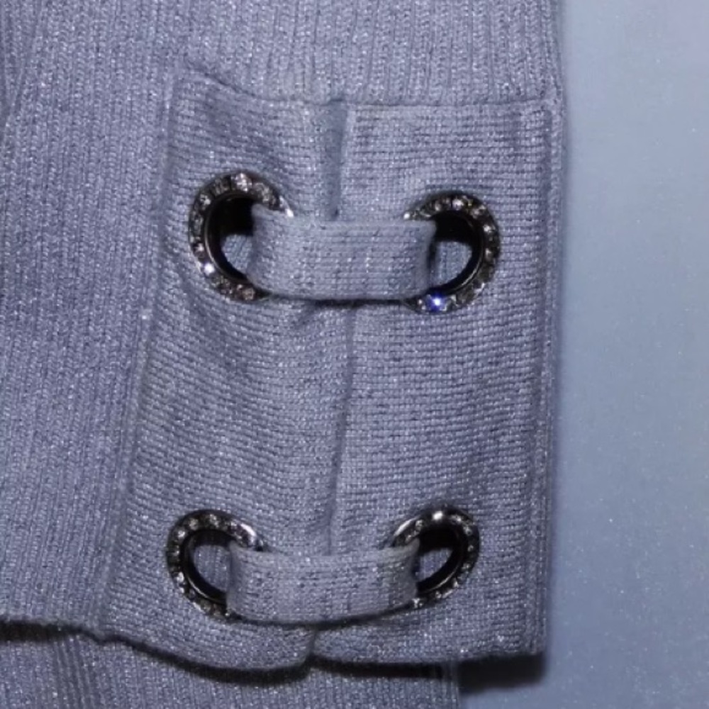 Just B Ribbed Top M Stretchy Rhinestone - Picture 3 of 4