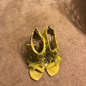 Steve Madden Fringe Yellow/ Neon Heel