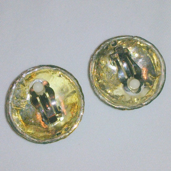Vintage NOS Maxine Denker Two Tone Earrings - Picture 4 of 4