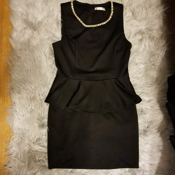 Black A'GACI peplum dress - Picture 1 of 2