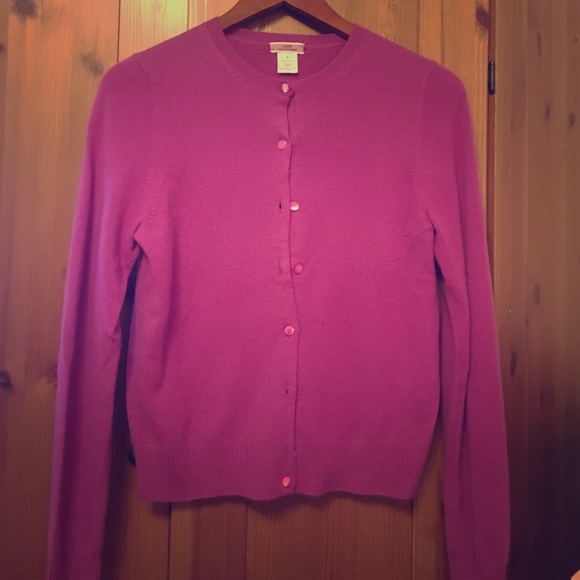 J. Crew Sweaters - J. Crew cashmere crewneck cardigan light plum