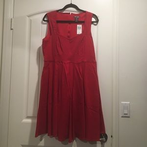 Red retro plus size dress