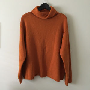 Eileen Fisher Orange Rust Turtleneck Sweater