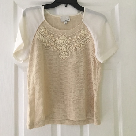 Anthro Greylin Freyja embellished sweater tee - Picture 2 of 5