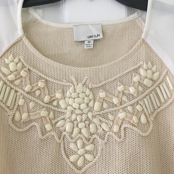 Anthro Greylin Freyja embellished sweater tee - Picture 3 of 5