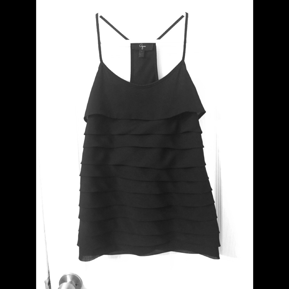 Aqua Black T-back Top