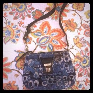 Blue crossbody Coach purse