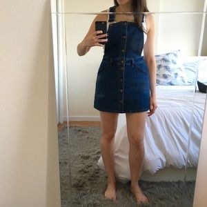 Madewell blue jean overalls