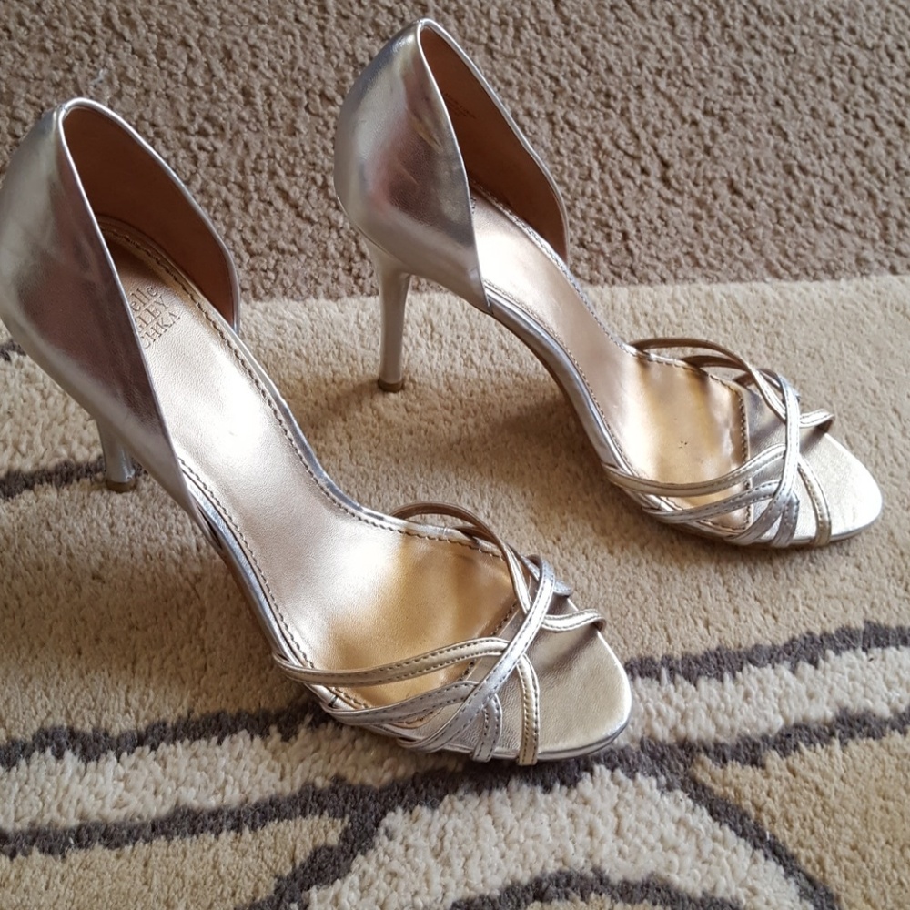 Belle Badgley Mischka Silver Shoes