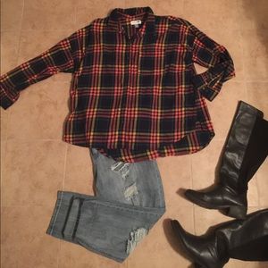 Warm long sleeve button down shirt