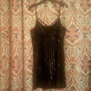 Sexy Sequined Black Dress- Size L