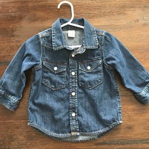 Baby Gap Long Sleeve Denim Button-up 12-18Mos