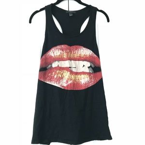 Lip print graphic tank