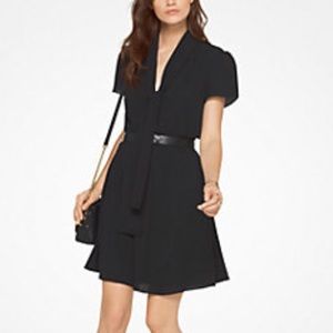 Black neck tie dress