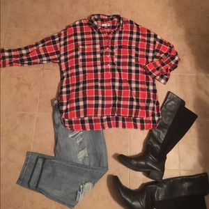 Warm long sleeve button up shirt