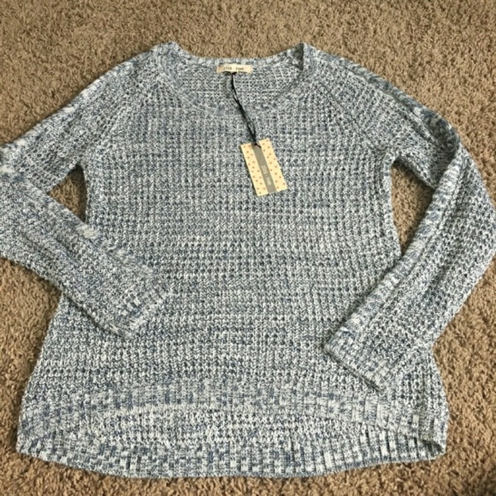 Pink Rose - light blue sweater  (NWOT) Medium